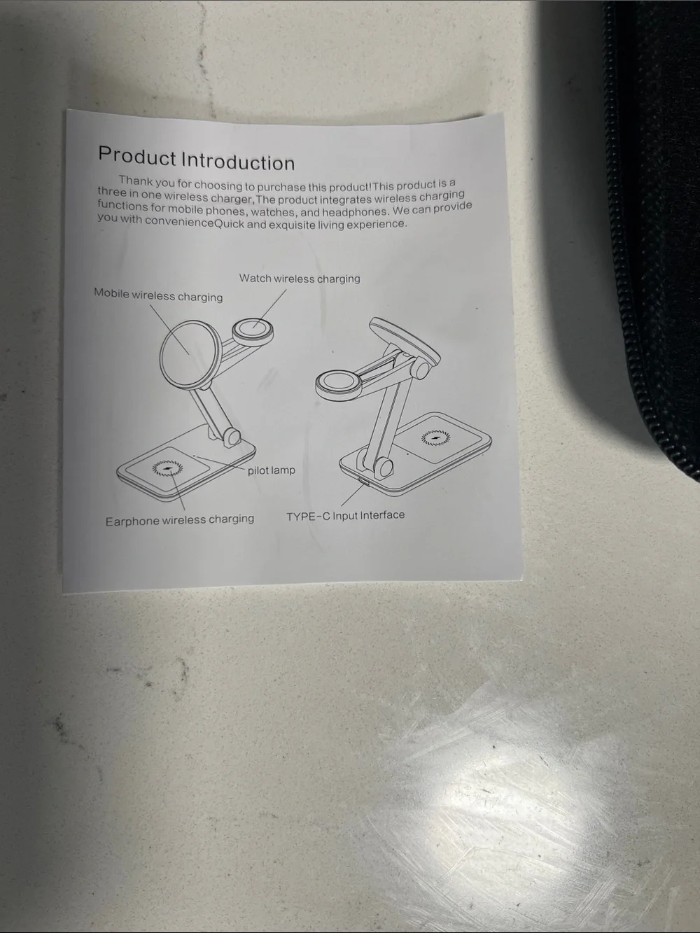3 way charging stand - White & Light Blue